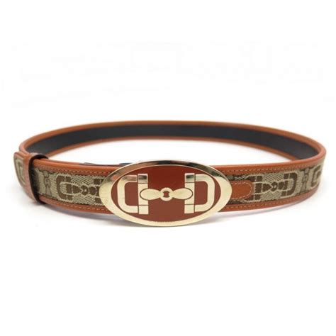 ceinture gucci mors 146442 taille 85 en toile et cuir